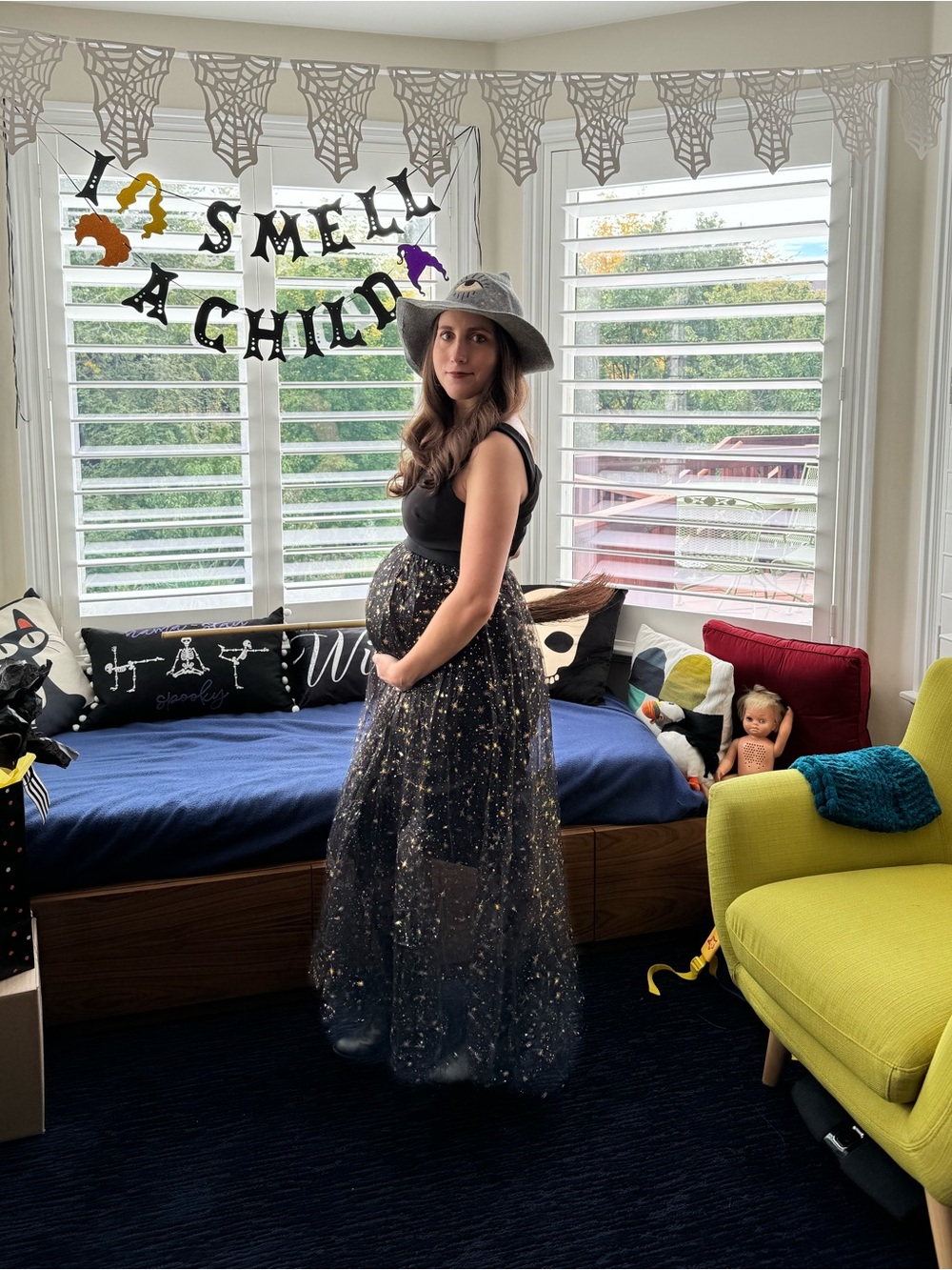 Sheer Black Star-Embellished Maxi Skirt - Picture 6 of 6